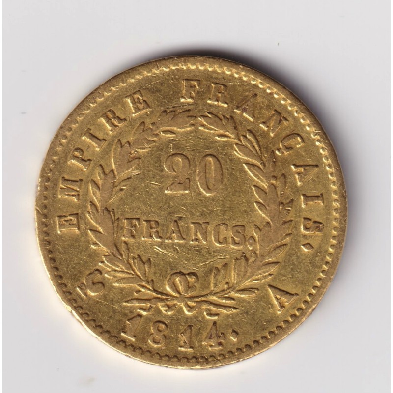 Napoléon empereur - 20 Francs Or - 1814 A Paris - TB+