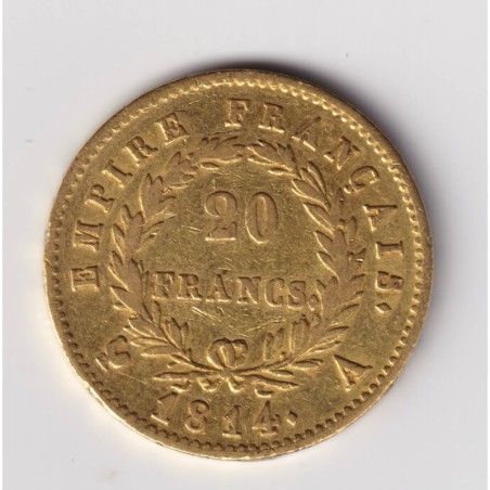 Napoléon empereur - 20 Francs Or - 1814 A Paris - TB+