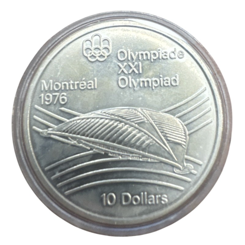 10 Dollars 1976 - Stade - JO Montreal 1976 - argent - FDC