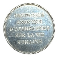 Jeton - Le monde - Compagnie assurances sur la vie humaine - argent 17,57g - TTB+ 2
