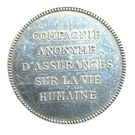 Jeton - Le monde - Compagnie assurances sur la vie humaine - argent 17,57g - TTB+