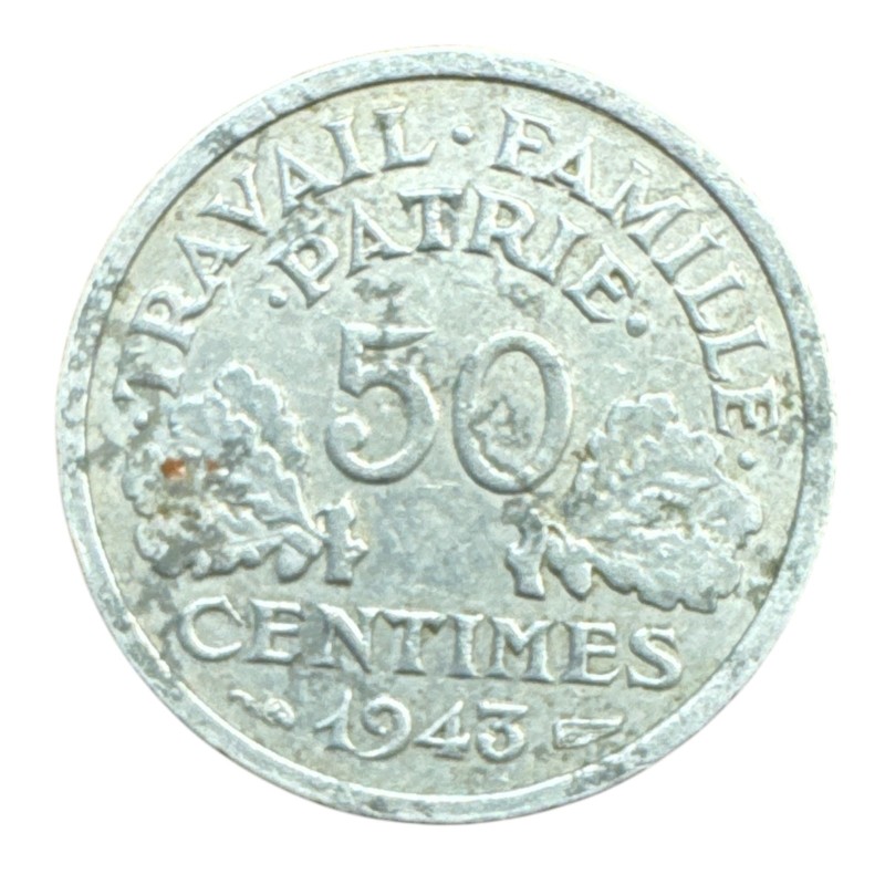 50 Centimes Francisque - 1943 B - TB