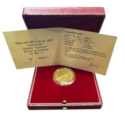 100 Francs Or - 1985 - Emile Zola - Germinal - Or 17g 0,920 - Belle épreuve 2