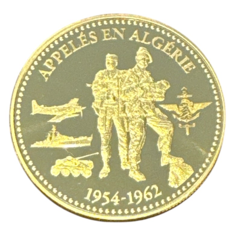 Médaille - Appelés en Algérie - 1954-1962 - Sahara - cupronickel doré - 41mm