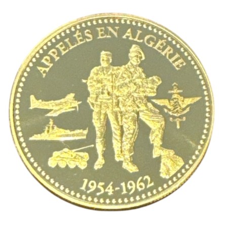 Médaille - Appelés en Algérie - 1954-1962 - Sahara - cupronickel doré - 41mm