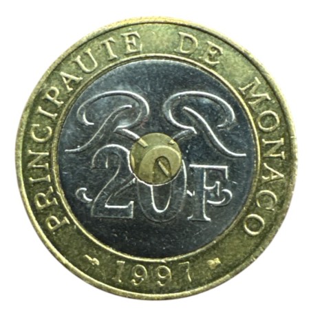 Monaco - 20 Francs 1997 - Sceau des Grimaldi - SUP