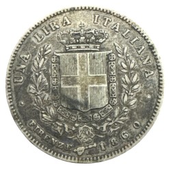 Italie - 1 Lire 1860 Florence - V.Emmanuel II - argent - TB+ 2