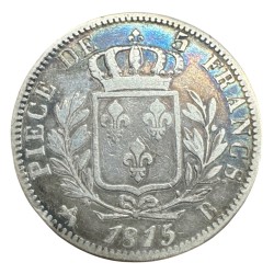 5 Francs Louis XVIII - 1815 B Rouen - Buste habillé - TB 2