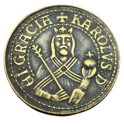 Médaille - Refrappe piéfort Charles IV - revisitant gulden 1346/1370 - Boheme - bronze 152g - 43mm - TTB+