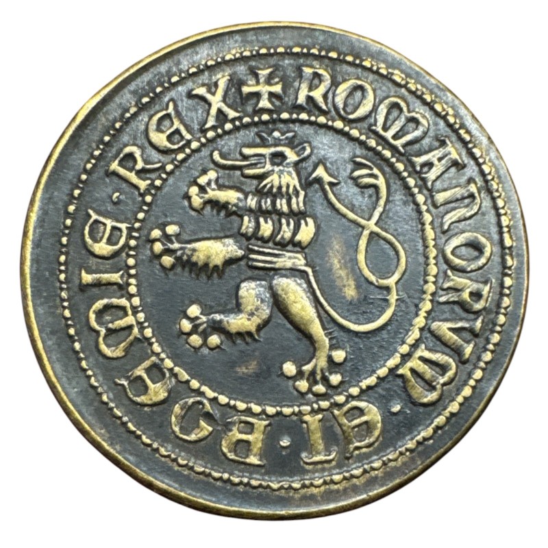 Médaille - Refrappe piéfort Charles IV - revisitant gulden 1346/1370 - Boheme - bronze 152g - 43mm - TTB+