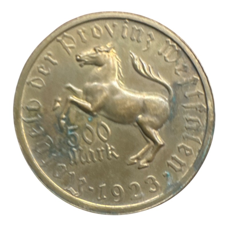 Allemagne - 500 Mark 1923 - Mark-Annette - Von droite-hulshoff - laiton - TTB+