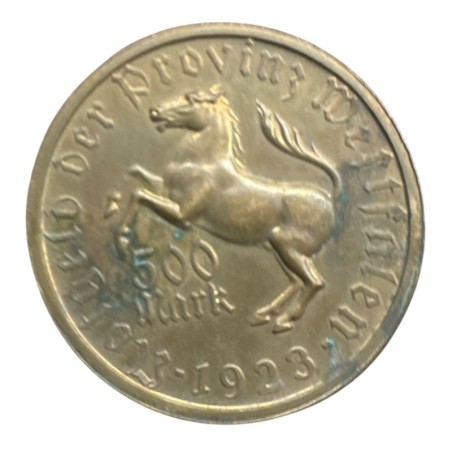 Allemagne - 500 Mark 1923 - Mark-Annette - Von droite-hulshoff - laiton - TTB+