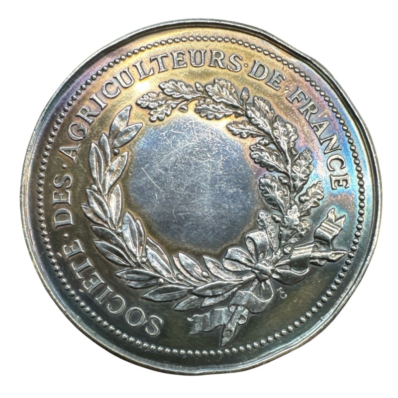Médaille - Société des agriculteurs de France - argent 81,61g - 55mm - TTB