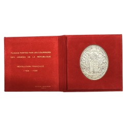 Reproduction - Plaque portée par les courriers des armées de la république - Révolution Française - Arthus-Bertrand - bronze arg 2