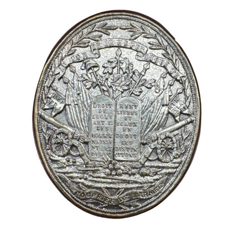 Reproduction - Plaque portée par les courriers des armées de la république - Révolution Française - Arthus-Bertrand - bronze arg
