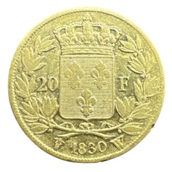 Charles X - 20 Francs Or - 1830 W Lille - TB/TB+ 2