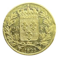 Charles X - 20 Francs Or - 1826 W Lille - TTB 2