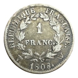 Napoléon empereur - 1 Franc - 1808 W Lille - TB 2