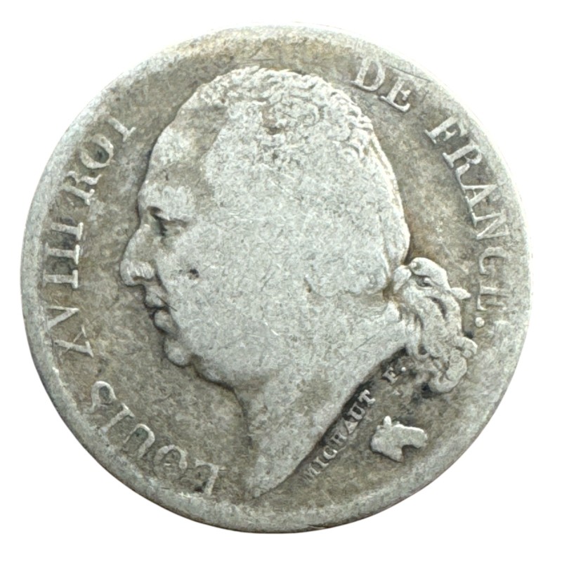 Louis XVIII - 1 Franc - 1823 W Lille - B