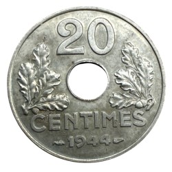 20 Centimes État Français - 1944 - fer - SPL