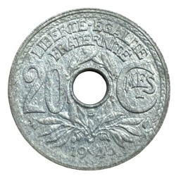 20 Centimes Lindauer - 1945 B - zinc - TTB+