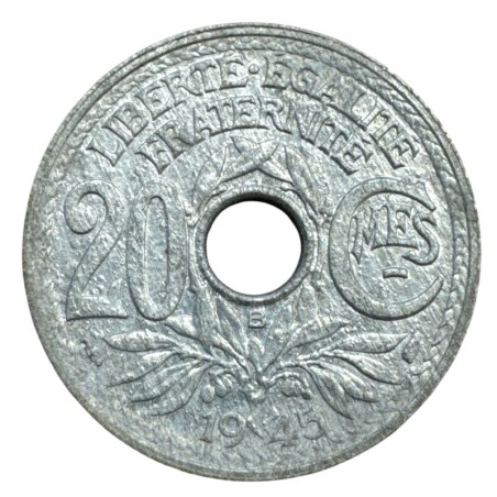 20 Centimes Lindauer - 1945 B - zinc - TTB+