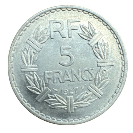 5 Francs Lavrillier - 1947 - 9 ouvert - SUP+