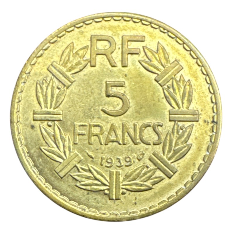 5 Francs Lavrillier - 1939 - bronze-alu - TTB+