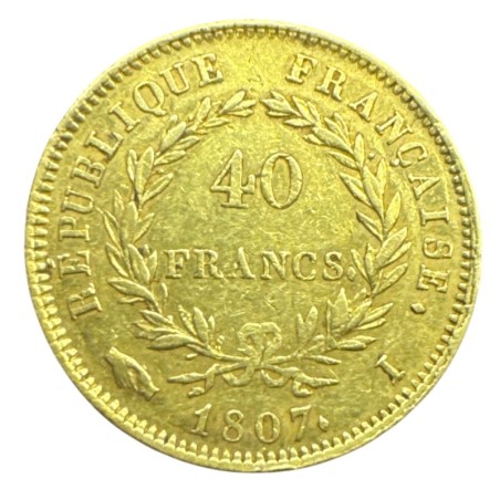 Napoléon 1er - 40 Francs Or - 1807 I Limoges - TB+/TTB