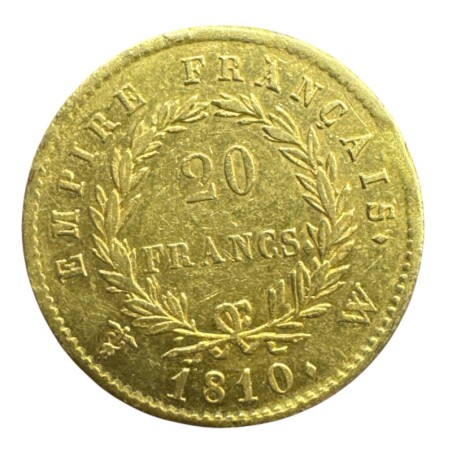 Napoléon empereur - 20 Francs Or - 1810 W Lille - TTB+