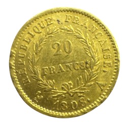 Napoléon empereur - 20 Francs Or - 1808 A Paris - TTB+ 2