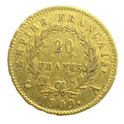 Napoléon empereur - 20 Francs Or - 1809 A Paris - TTB 2