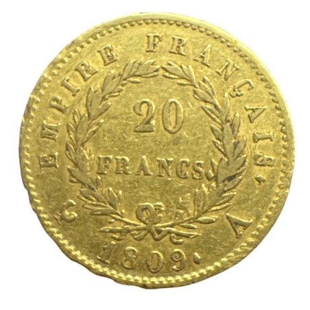 Napoléon empereur - 20 Francs Or - 1809 A Paris - TTB
