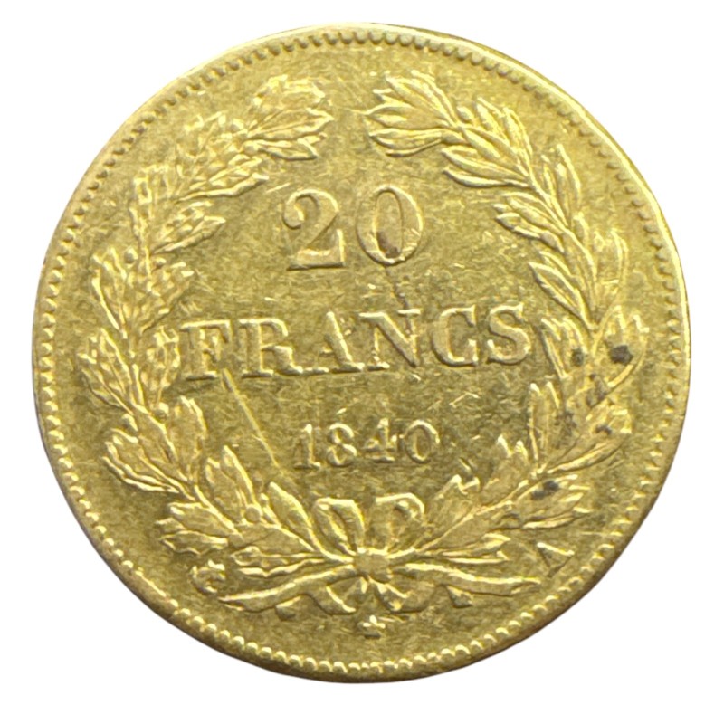 Louis philippe I - 20 Francs Or - 1840 A Paris - Tête laurée - TTB