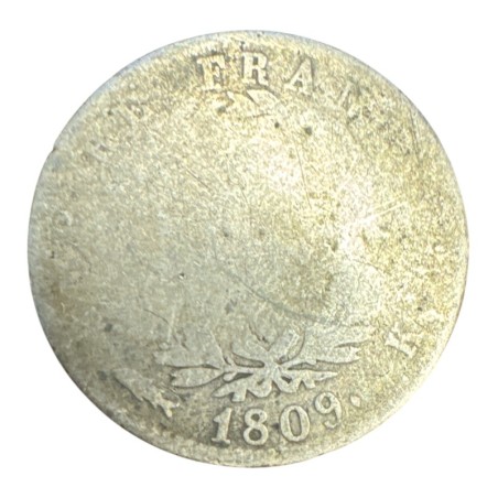 Napoléon empereur - 1 Franc  1809 K Bordeaux - différent poisson - B/B+
