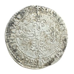 Henri III - Franc au col plat - 1582 A Paris - TB+ 2
