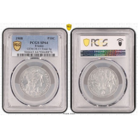 10 Centimes Dupuis - 1908 essai - SP64 - flan épais 
