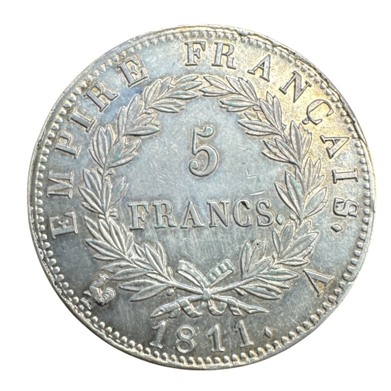 5 Francs Napoléon empereur - 1811 A Paris - SUP+