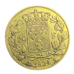 Louis XVIII - 20 Francs Or - 1824 A Paris - Buste nu - TB+ 2