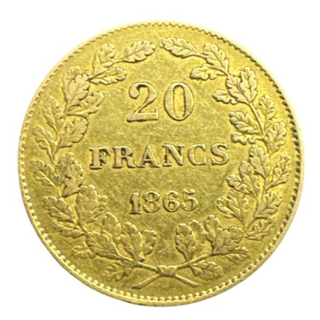 Belgique - 20 Francs 1865 - Léopold I