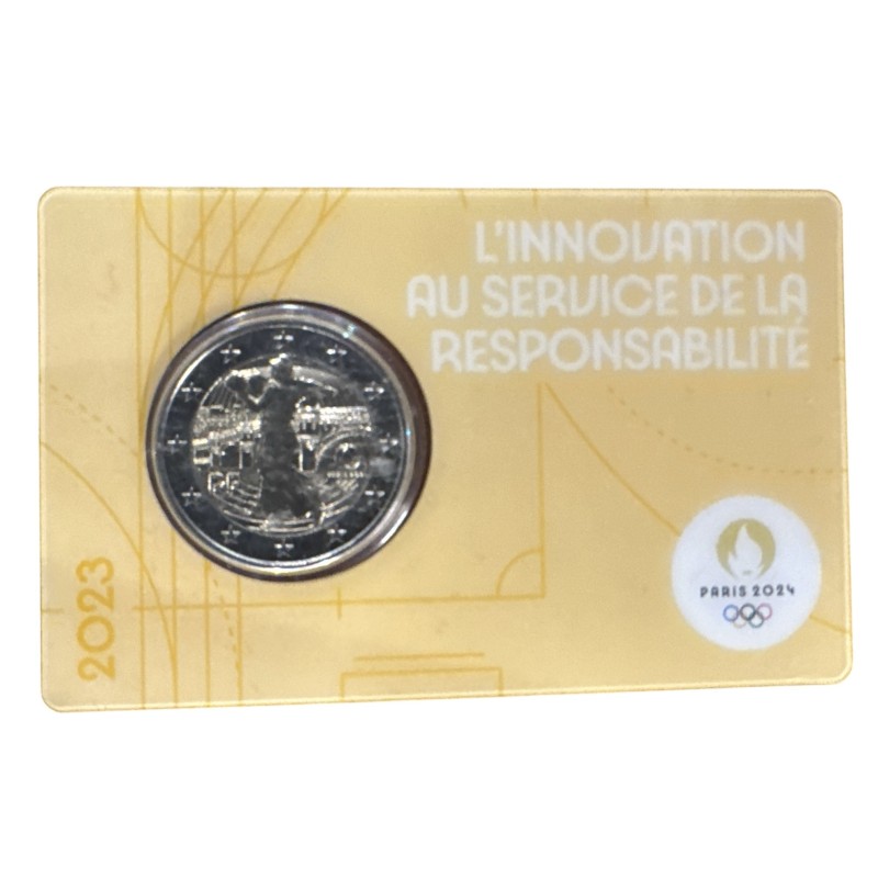 2 Euro 2023 - JO Paris 2024 - coincard jaune