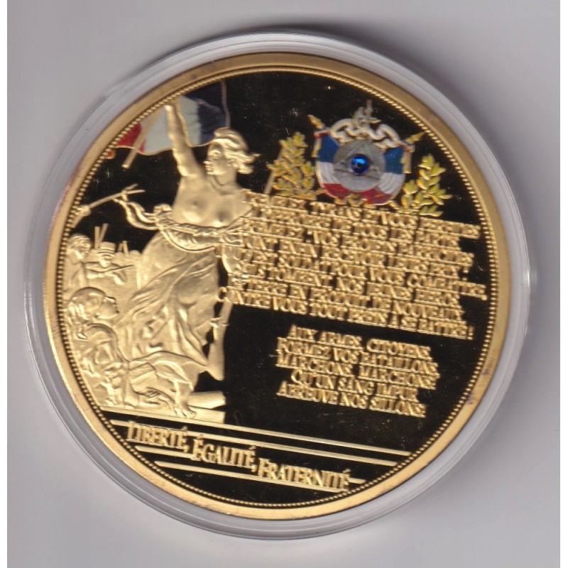 Médaille - Verset N°4 - Collection Liberté égalité fraternité - couleur et insert swarovski - 70mm