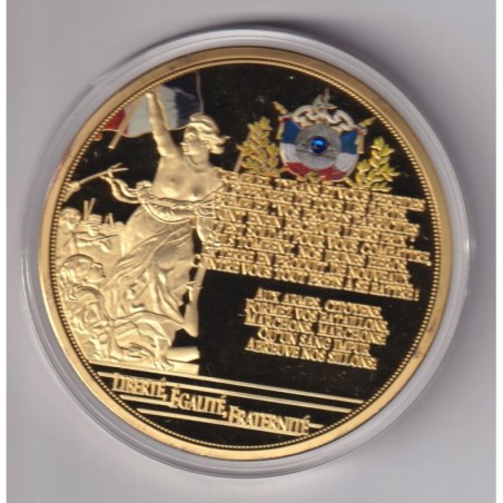 Médaille - Verset N°4 - Collection Liberté égalité fraternité - couleur et insert swarovski - 70mm
