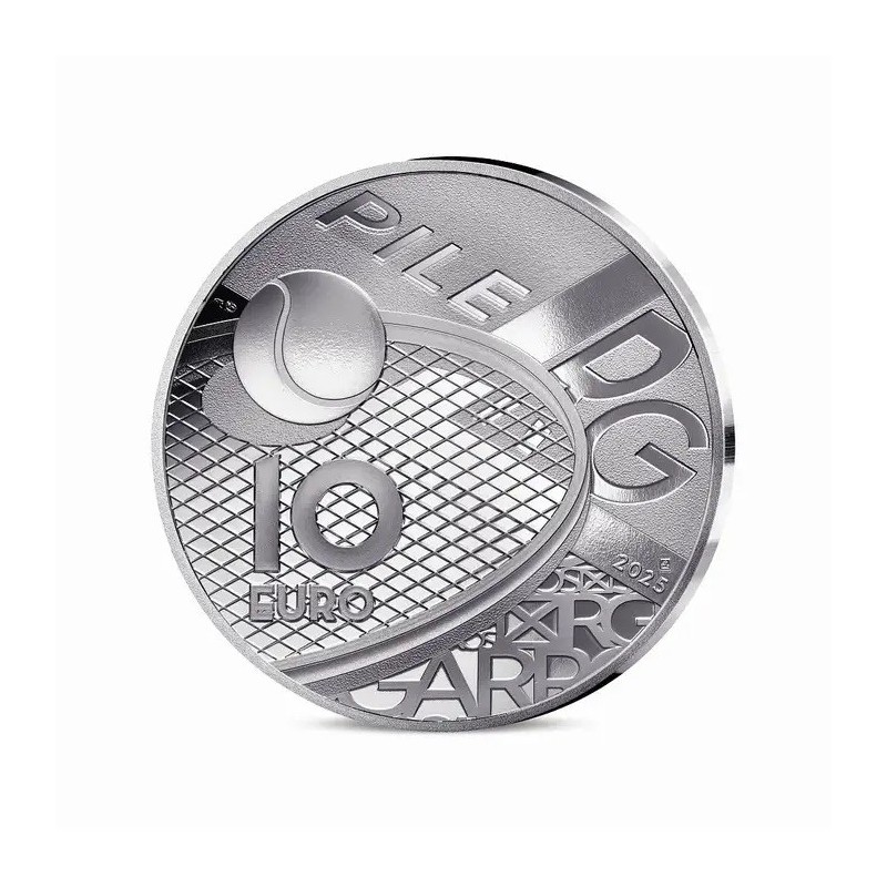 10 Euro 2025 - Rolans Garros - argent colorisé