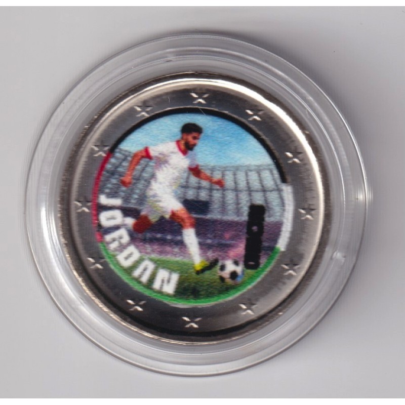 2 Euro - Jordanie - coupe du monde Football 2026 - en couleur