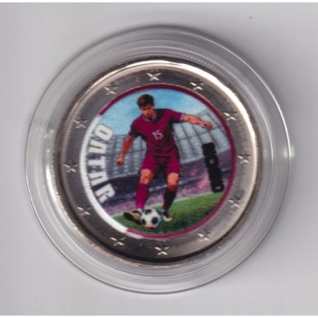2 Euro - Quatar - coupe du monde Football 2026 - en couleur