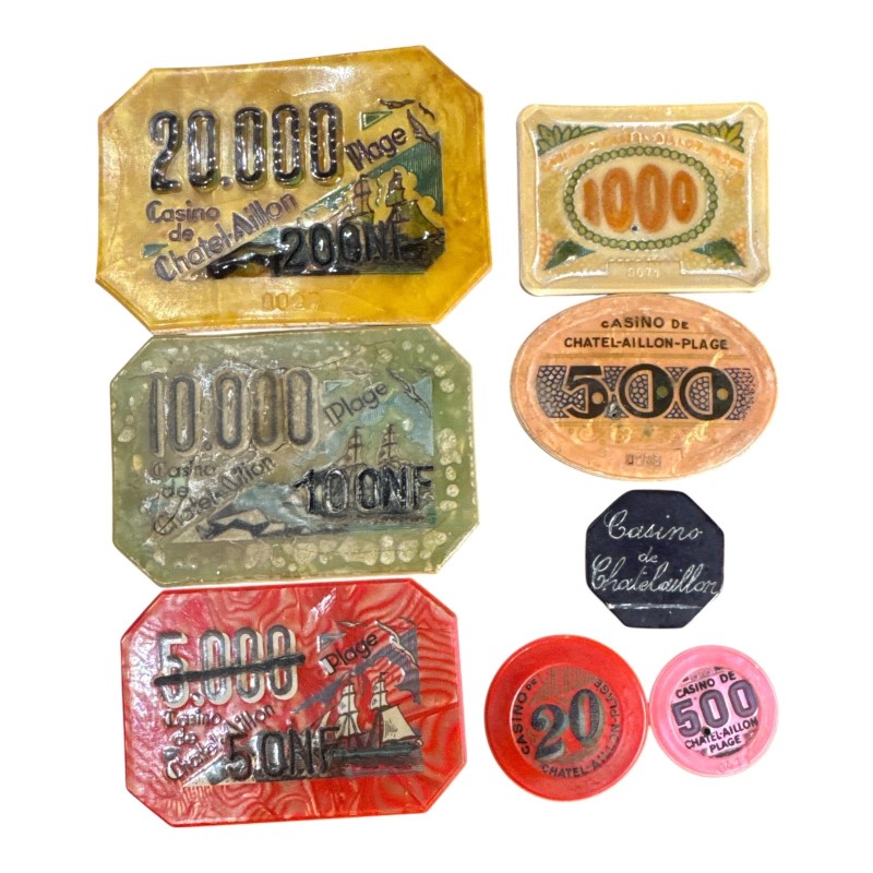 Ensemble de Jetons et plaques - Casino Chatelaillon Plage