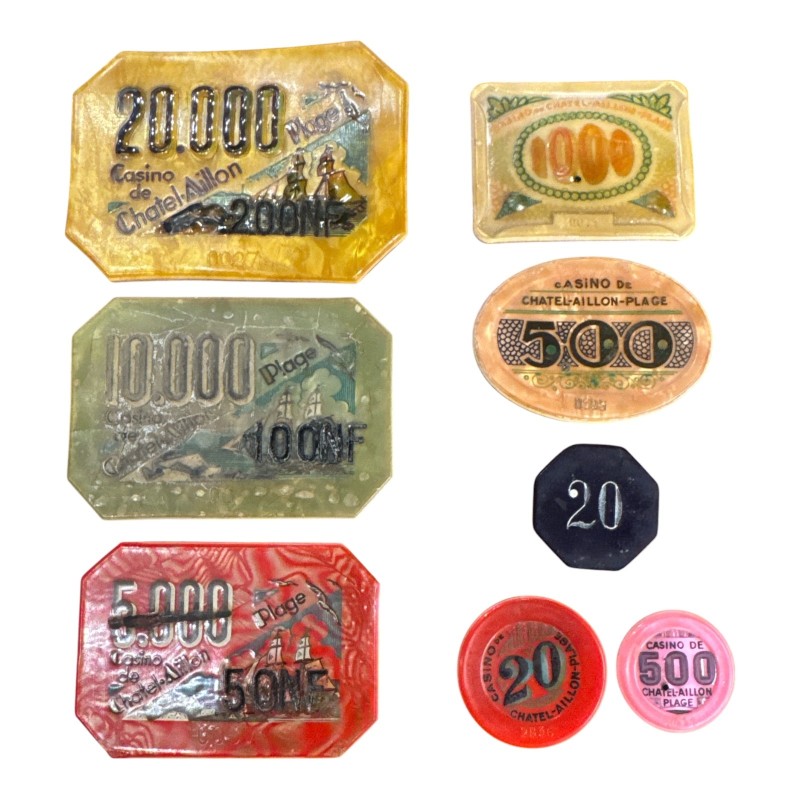 Ensemble de Jetons et plaques - Casino Chatelaillon Plage