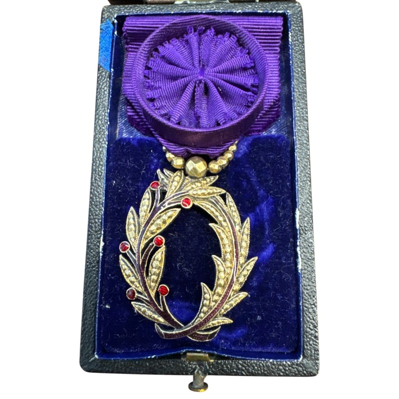 Palme Académique - Officier - Type luxe avec écrin - vermeil - ordonnance