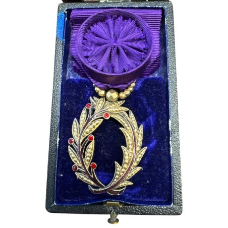 Palme Académique - Officier - Type luxe avec écrin - vermeil - ordonnance